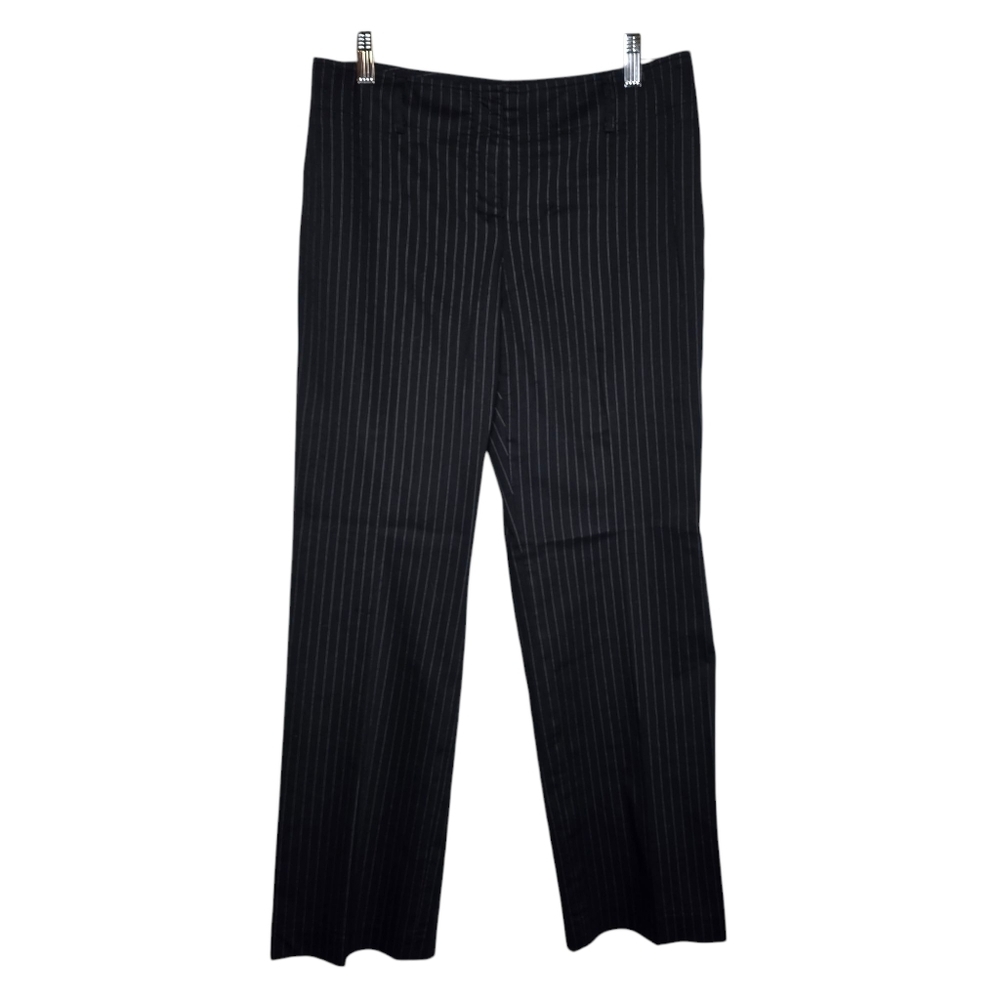Style & Co Womens Black Pin Stripe Trousers Dress Career Pants Size 6p